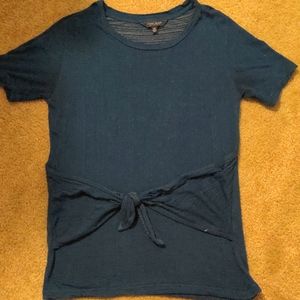 Lucky tee with tie waist in jewel tone teal XS